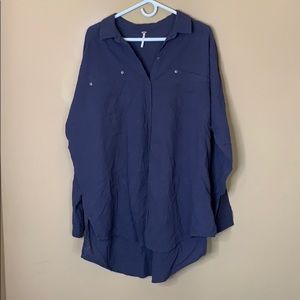 Free People navy textured oversized tunic